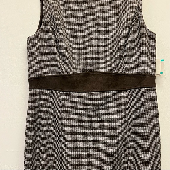 Kasper Plus Size Sleeveless Mini Houndstooth Sheath Dress, Brown/White Size 16 - Picture 5 of 16